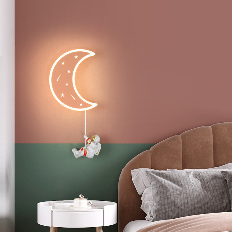 Moon Shape Wall Light Fixture Minimalist LED Wall Mounted Light Fixture
