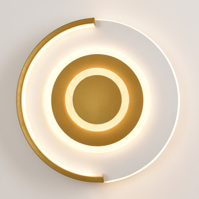 Cartoon Round Wall Sconce Lighting Metal Kids Bedroom LED Wall Light Fixture