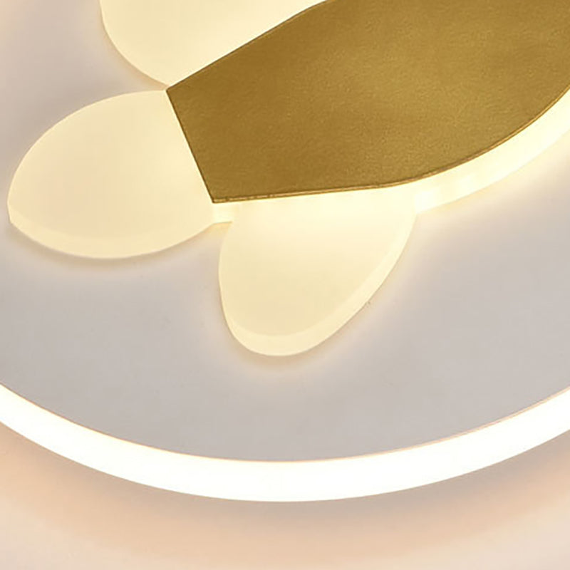 Cartoon Round Wall Sconce Lighting Metal Kids Bedroom LED Wall Light Fixture