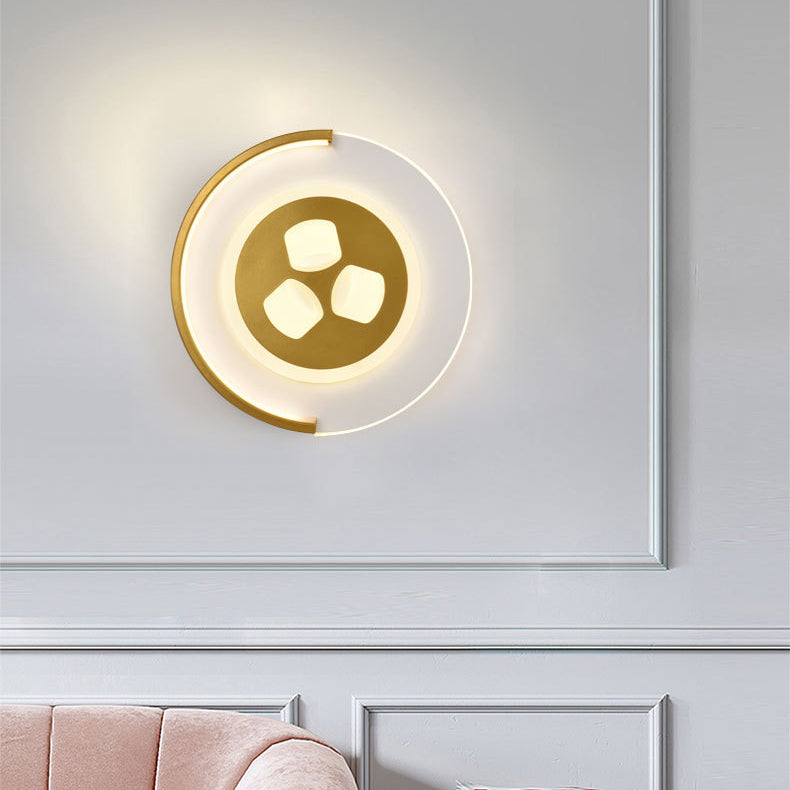 Cartoon Round Wall Sconce Lighting Metal Kids Bedroom LED Wall Light Fixture