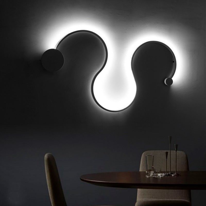 Simplicity Curvaceous Wall Sconce Light Living Room Background LED Wall Light
