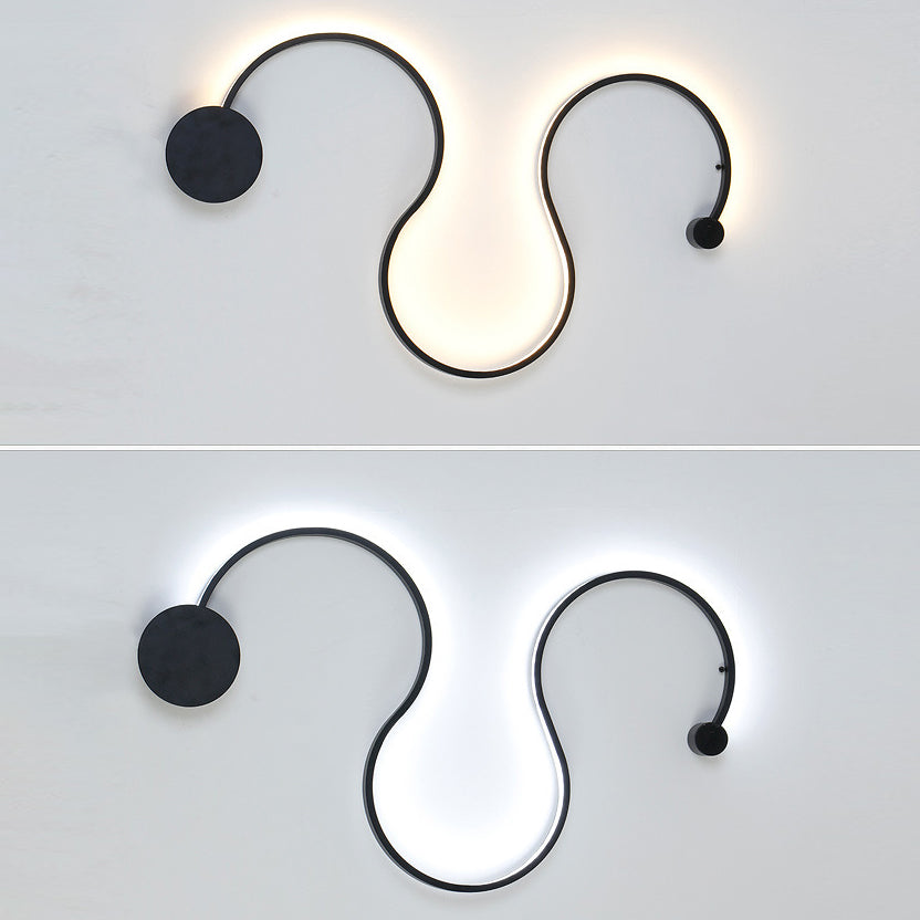 Simplicity Curvaceous Wall Sconce Light Living Room Background LED Wall Light