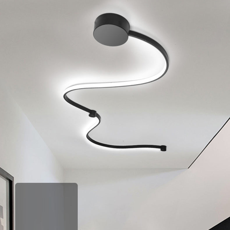 Simplicity Curvaceous Wall Sconce Light Living Room Background LED Wall Light