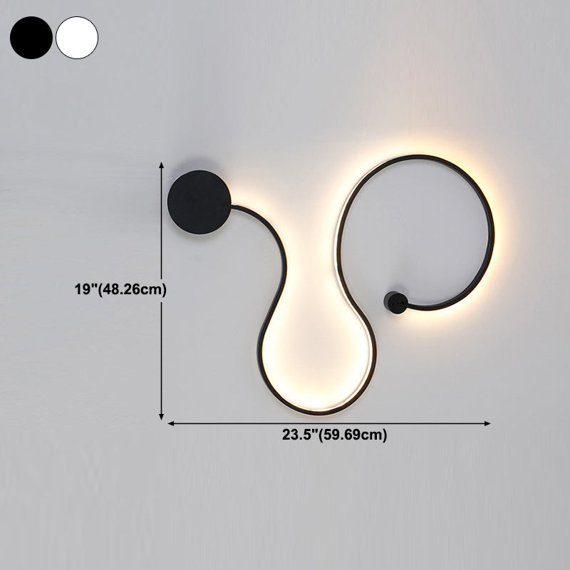 Simplicity Curvaceous Wall Sconce Light Living Room Background LED Wall Light
