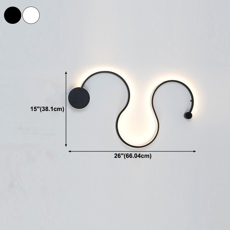 Simplicity Curvaceous Wall Sconce Light Living Room Background LED Wall Light