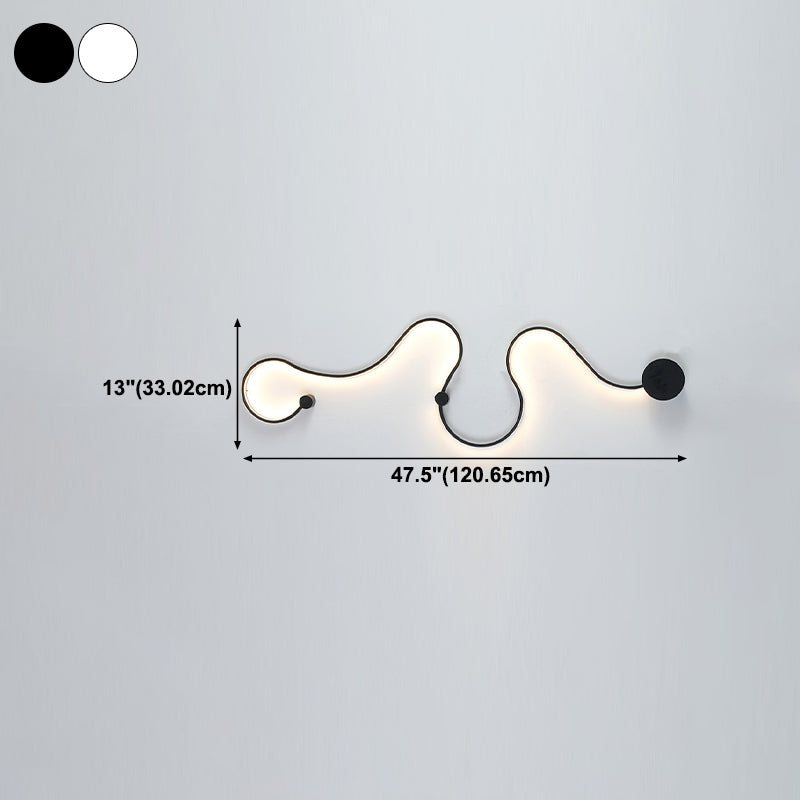 Simplicity Curvaceous Wall Sconce Light Living Room Background LED Wall Light
