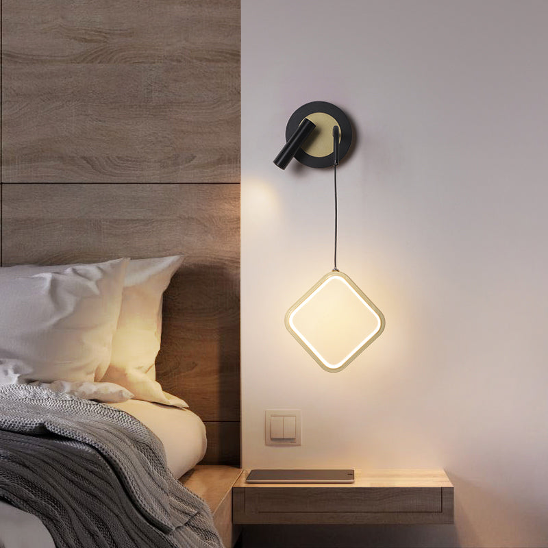 Luces de pared de forma de geometría de estilo contemporáneo de metal luces de montaje de pared de 2 luces