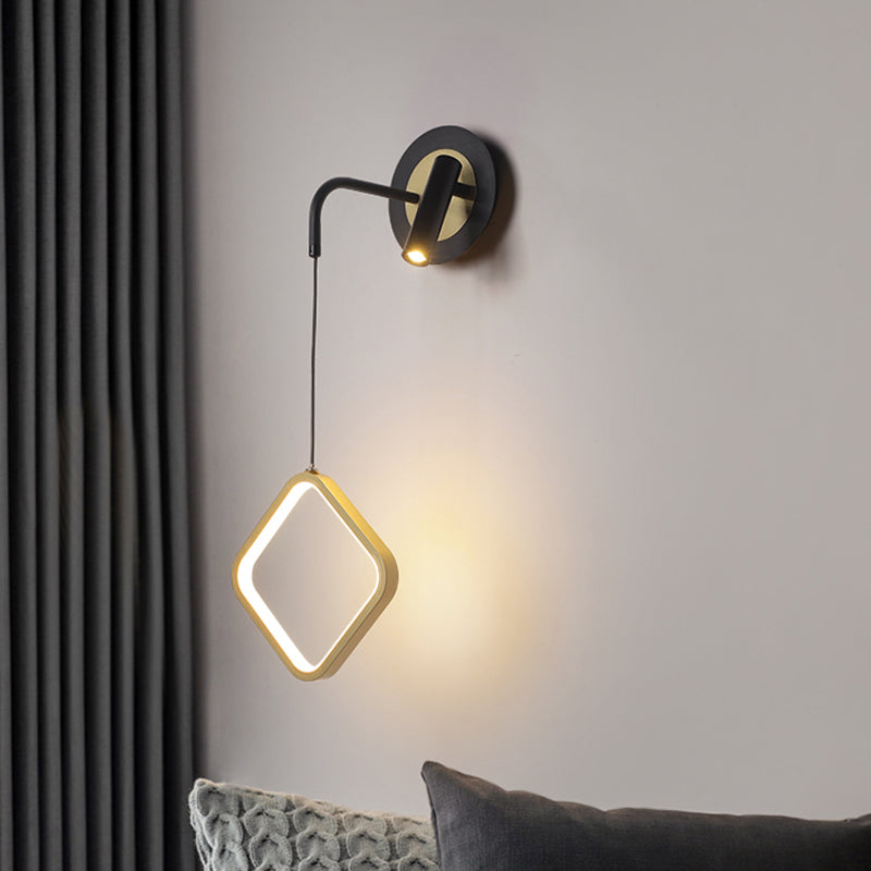 Luces de pared de forma de geometría de estilo contemporáneo de metal luces de montaje de pared de 2 luces