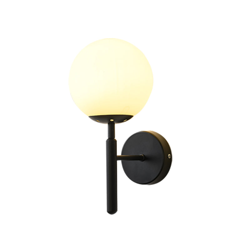 Modern Spherical Glass Wall Light Fixture 1-Bulb Bedroom Wall Sconce Light