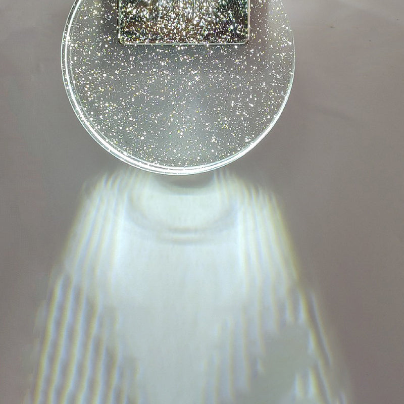 Round Vanity Lighting Modern Style Crystal 1 Light Vanity Wall Sconce