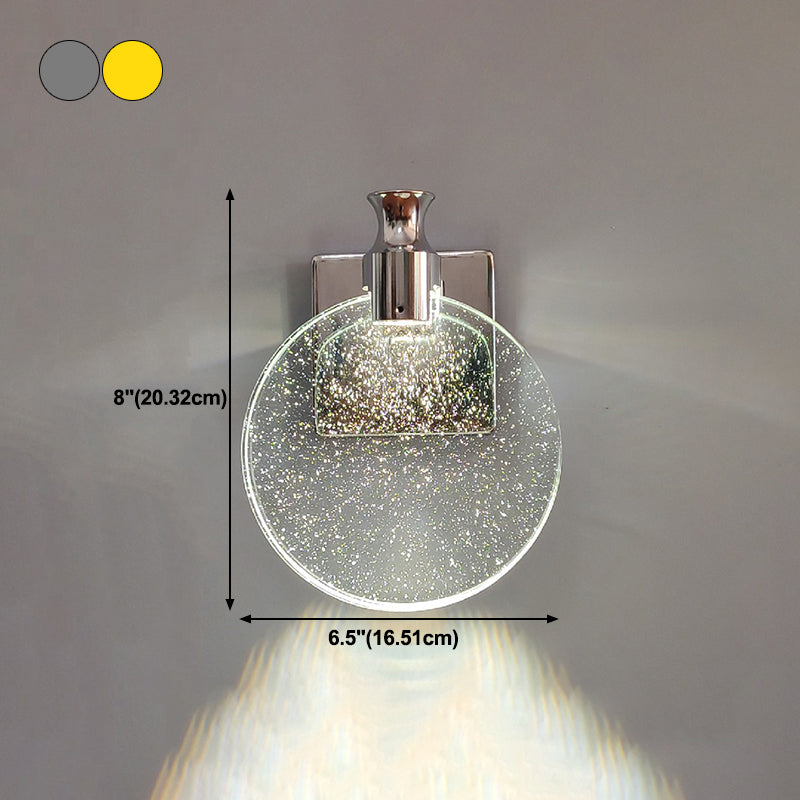 Round Vanity Lighting Modern Style Crystal 1 Light Vanity Wall Sconce