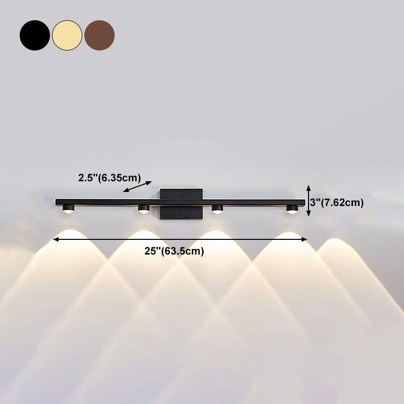 Postmodern Metal Vanity Light Straight Multi Light LED Mirror Light for Bathroom