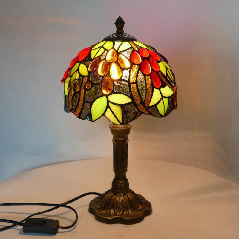 Tiffany Style Table Lamp 1-Light Desk Light with Glass Shade for Living Room