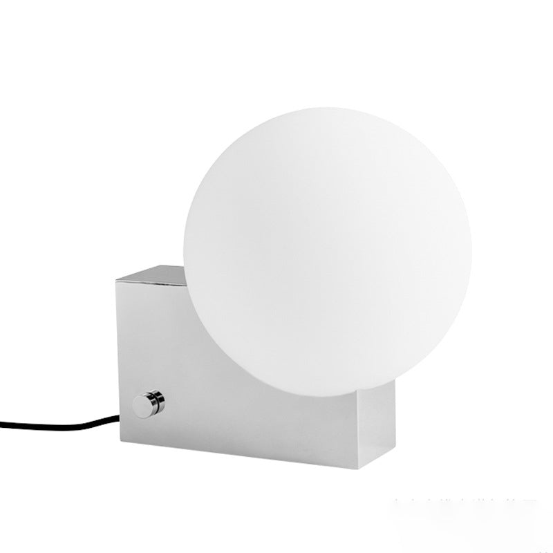 Modern Style Table Lamp 1-Light Desk Light with Glass Shade for Living Room