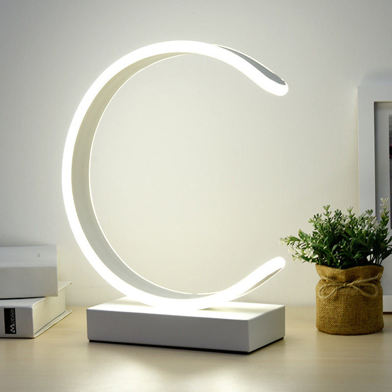 Aluminum LED Table Lamp Nordic Style Circle Modern Table Light for Living Room