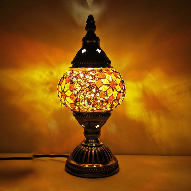 Vintage Moroccan Desk Lamp Turkish Style Glass Table Lamp Fixture for Bedroom
