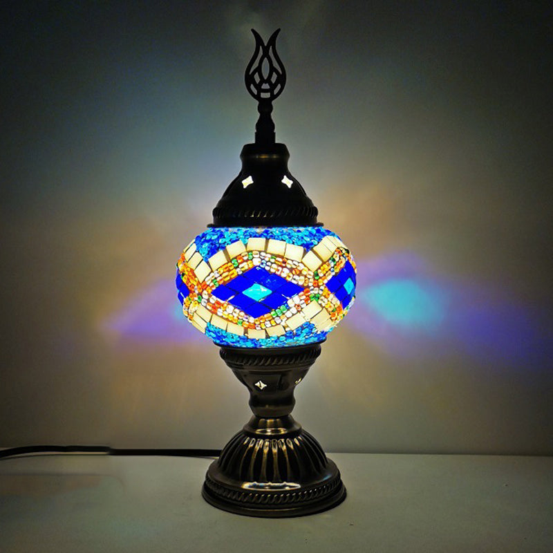 Vintage Moroccan Desk Lamp Turkish Style Glass Table Lamp Fixture for Bedroom