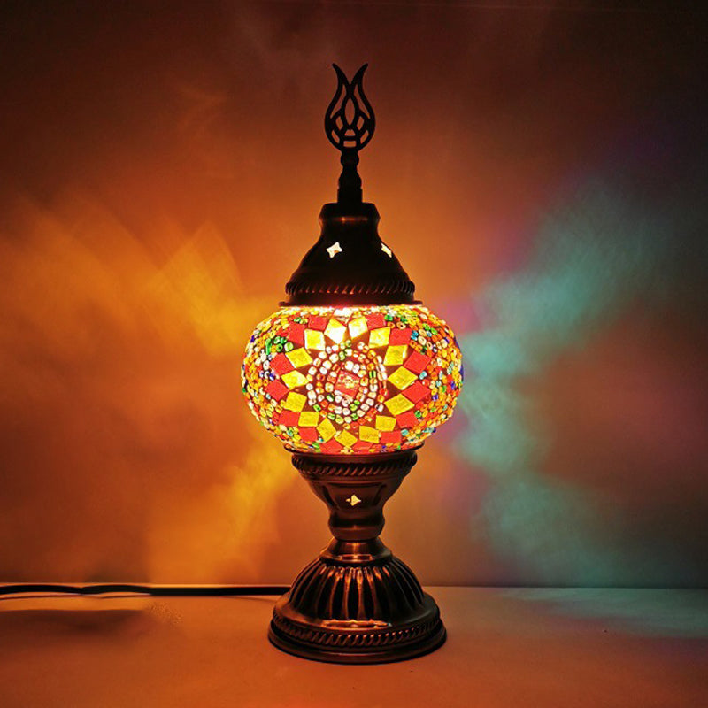Vintage Moroccan Desk Lamp Turkish Style Glass Table Lamp Fixture for Bedroom