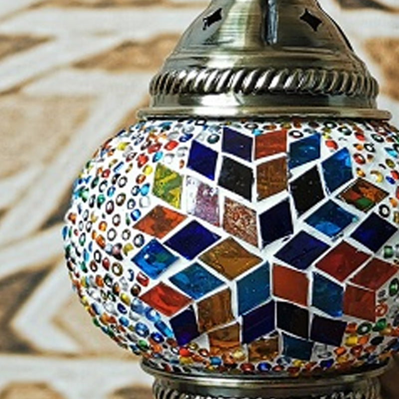 Vintage Moroccan Desk Lamp Turkish Style Glass Table Lamp Fixture for Bedroom