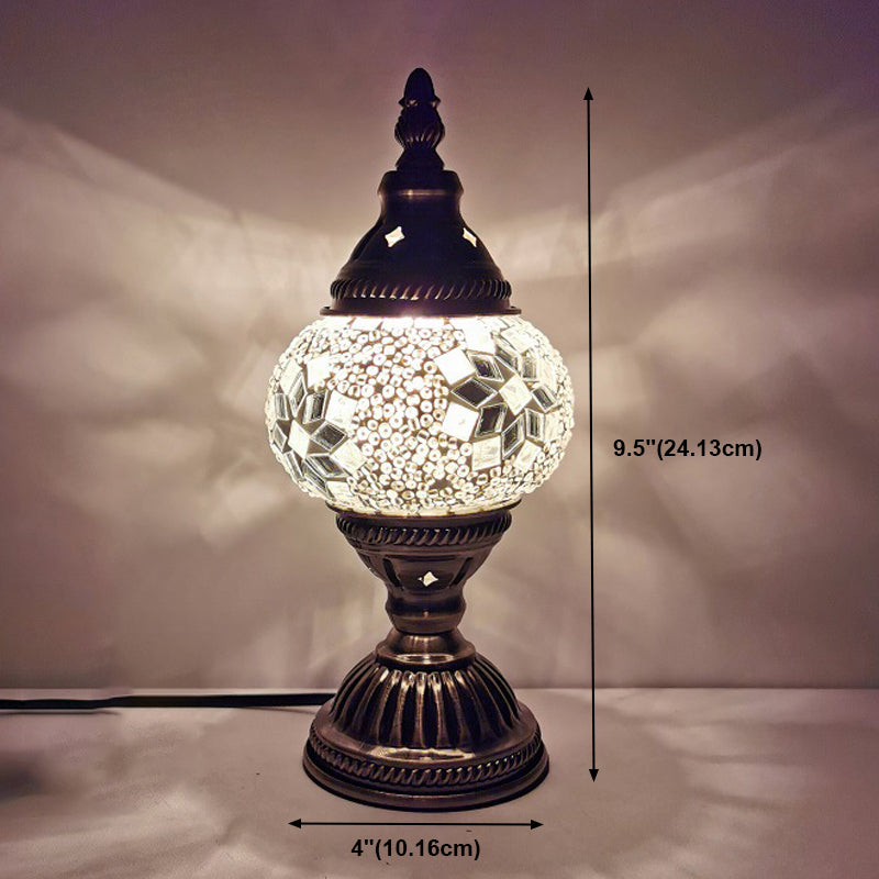 Vintage Moroccan Desk Lamp Turkish Style Glass Table Lamp Fixture for Bedroom