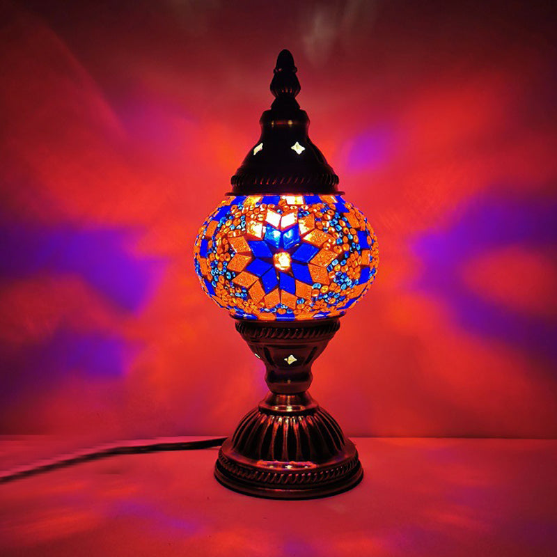 Vintage Moroccan Desk Lamp Turkish Style Glass Table Lamp Fixture for Bedroom