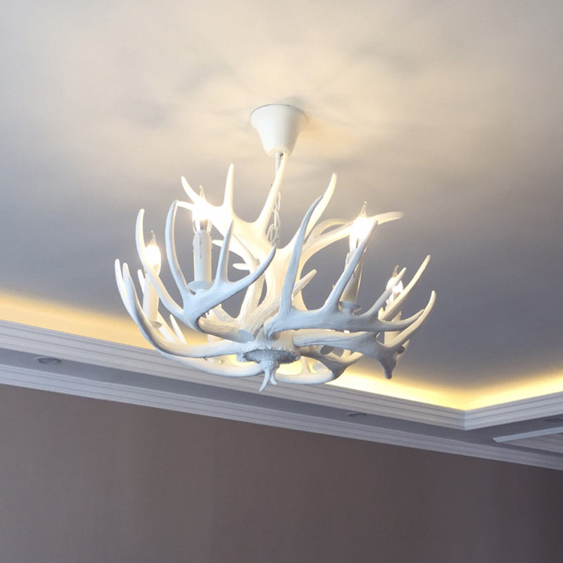 Resin Candle Shape Hanging Ceiling Light American Style Multi Lights Hanging Light