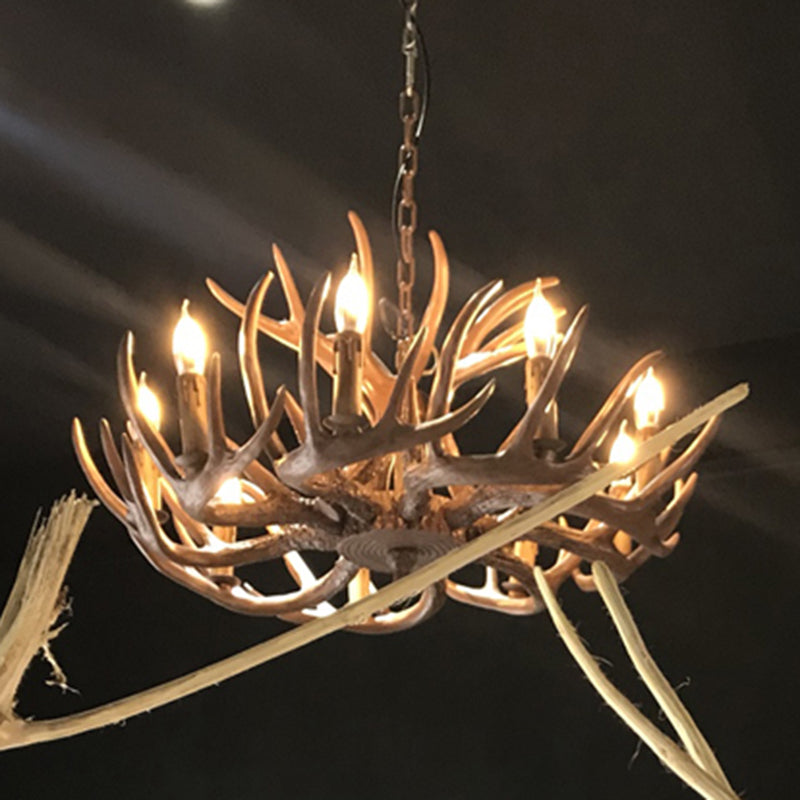Resin Candle Shape Hanging Ceiling Light American Style Multi Lights Hanging Light