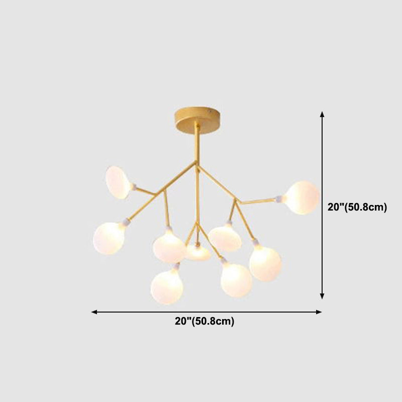 Metal Branch Pendant Lighting Modern Style Multi Lights Hanging Lamp