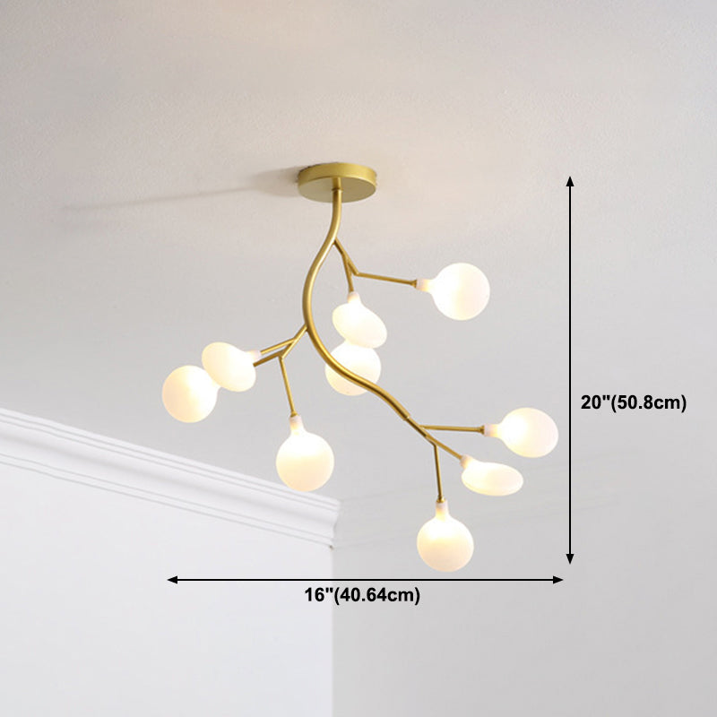 Metal Branch Pendant Lighting Modern Style Multi Lights Hanging Lamp