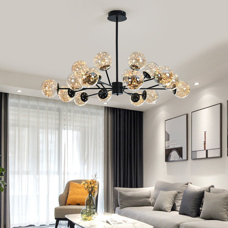 Glass Ball Shape Hanging Ceiling Light Modern Multi-Lights Hanging Light