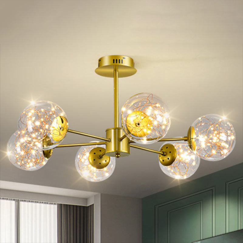 Glass Ball Shape Hanging Ceiling Light Modern Multi-Lights Hanging Light