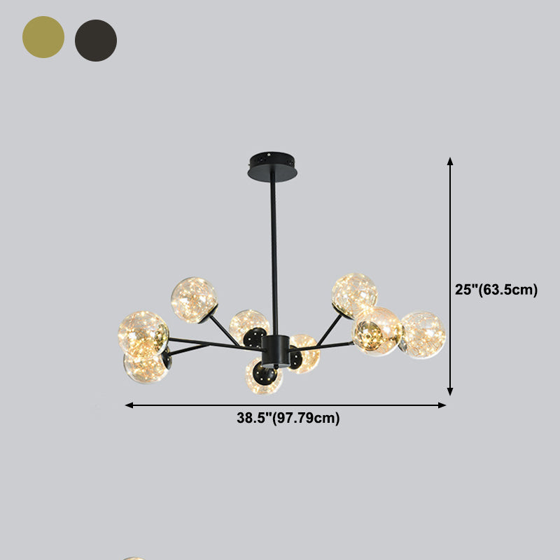 Glass Ball Shape Hanging Ceiling Light Modern Multi-Lights Hanging Light