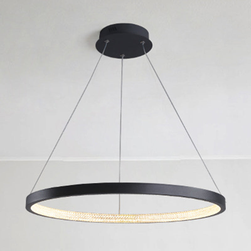Simple Circle Chandelier Lamp Aluminium Modern Style Hanging Light for Bedroom