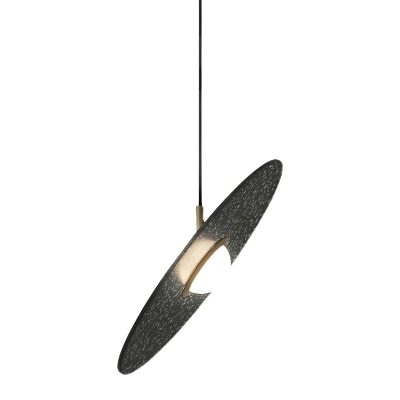 Modern Circle Pendant Light Fixture 1-Light Terrazzo Bar Hanging Ceiling Light