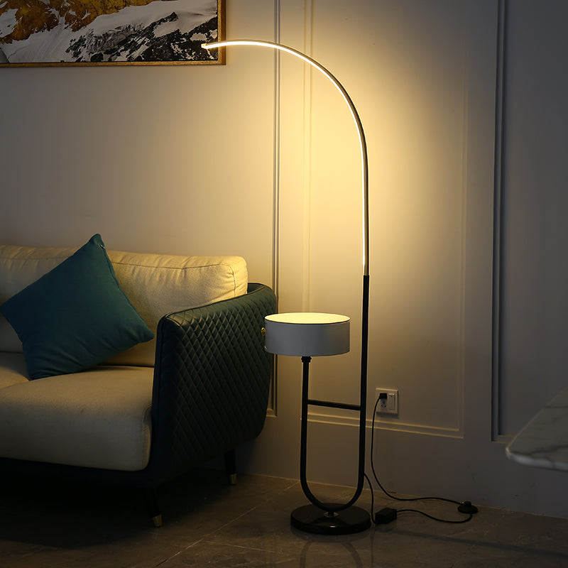 Modern Style Linear Shape Floor Lighting Metal 1 Light Floor Lamp for Living Room