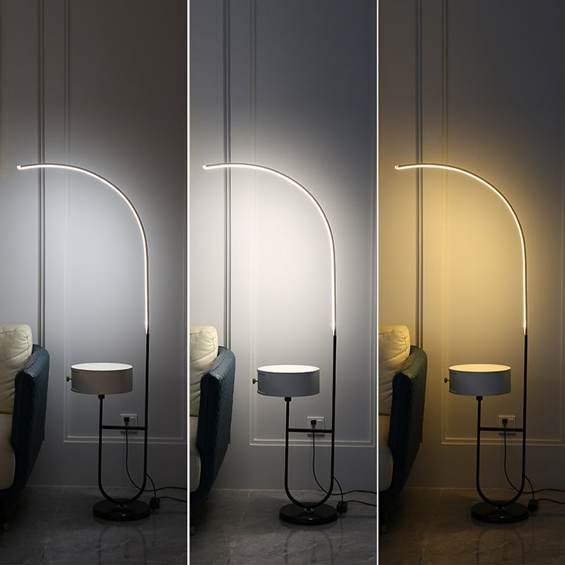 Modern Style Linear Shape Floor Lighting Metal 1 Light Floor Lamp for Living Room
