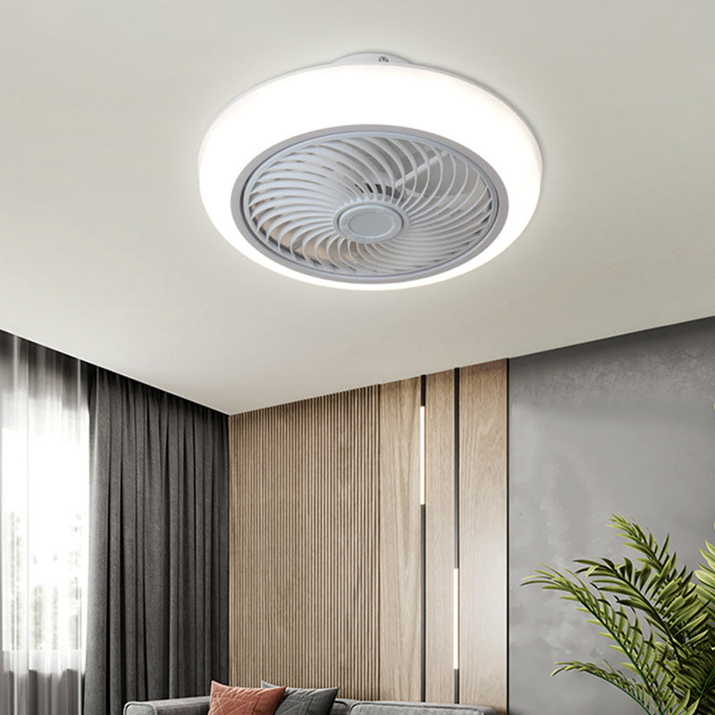 Metal Geometry Ceiling Fan Light Modern Style 1 Light LED Flush Light