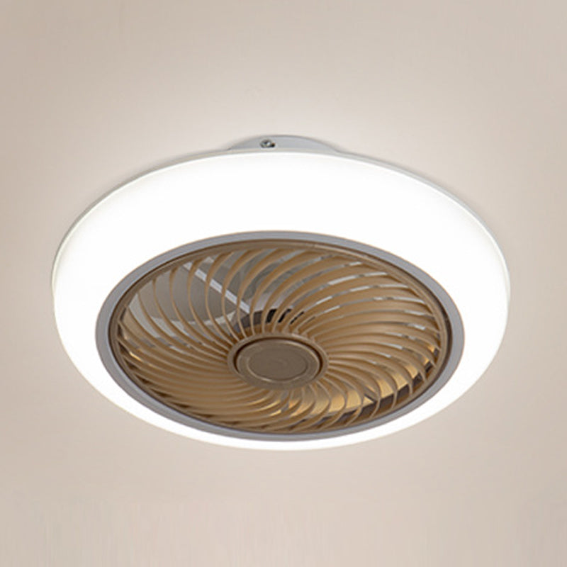 Metal Geometry Ceiling Fan Light Modern Style 1 Light LED Flush Light