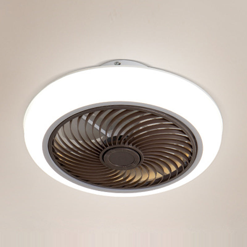 Metal Geometry Ceiling Fan Light Modern Style 1 Light LED Flush Light