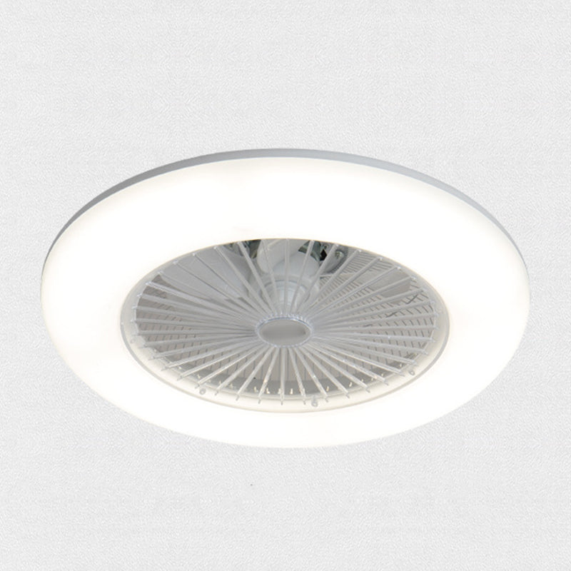 Metal Geometry Ceiling Fan Light Modern Style 1 Light LED Flush Light