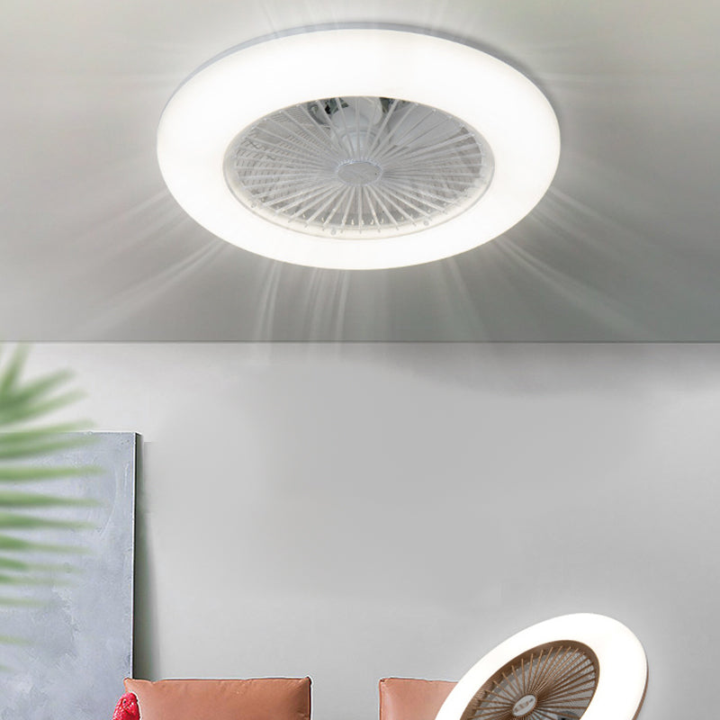 Metal Geometry Ceiling Fan Light Modern Style 1 Light LED Flush Light