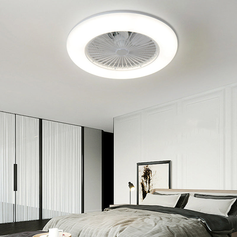 Metal Geometry Ceiling Fan Light Modern Style 1 Light LED Flush Light