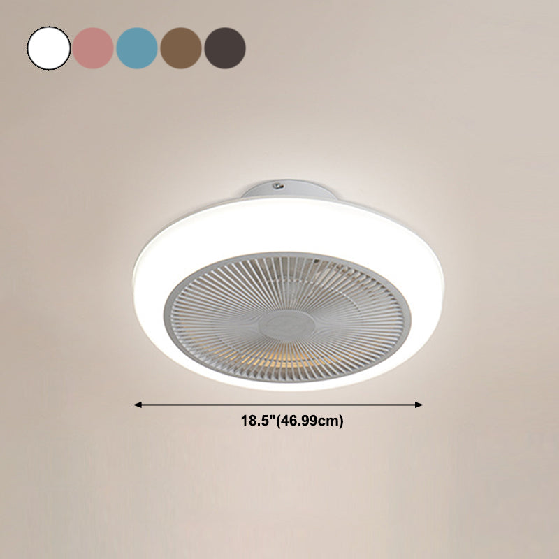 Metal Geometry Ceiling Fan Light Modern Style 1 Light LED Flush Light