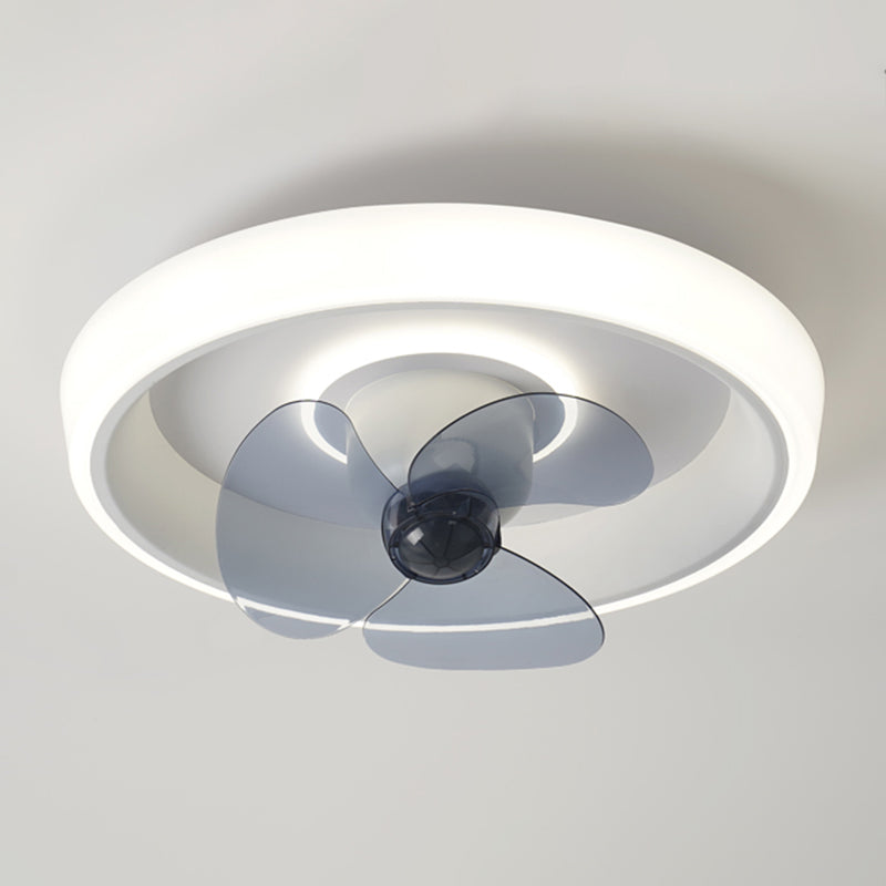 Modern Style Round Ceiling Fan Light Metal Single Light LED Flush Light