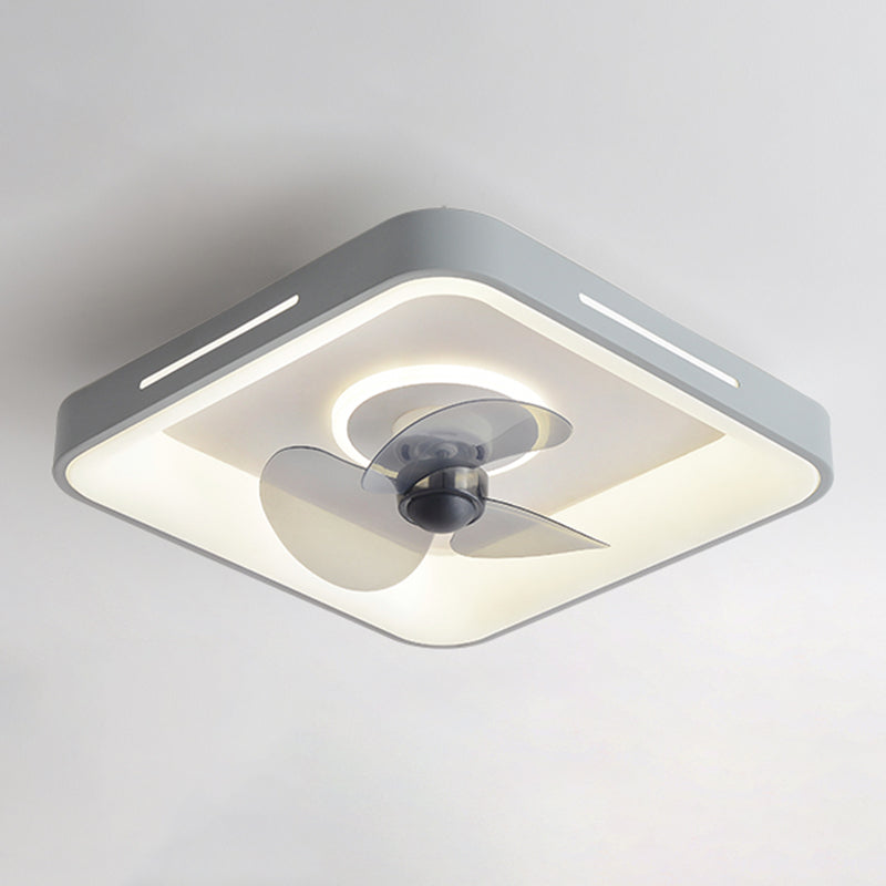 Modern Style Geometry Ceiling Fan Lights Metal 2 Light LED Flush Lights
