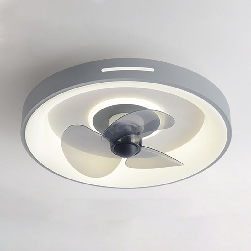 Modern Style Geometry Ceiling Fan Lights Metal 2 Light LED Flush Lights