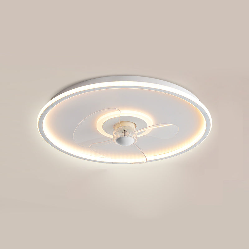 Nordic Round Fan Light Metal Colorful LED Flush Mount Light for Bedroom