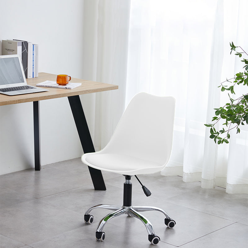 Contemporary Armless Office Chair Plastic Computer Desk Chair