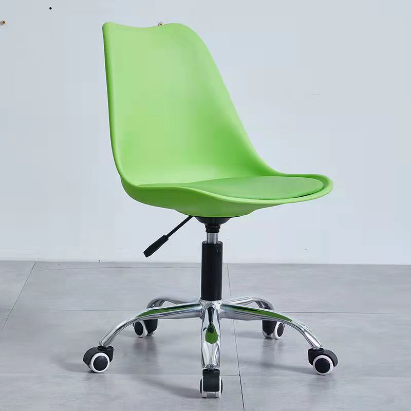 Contemporary Armless Office Chair Plastic Computer Desk Chair