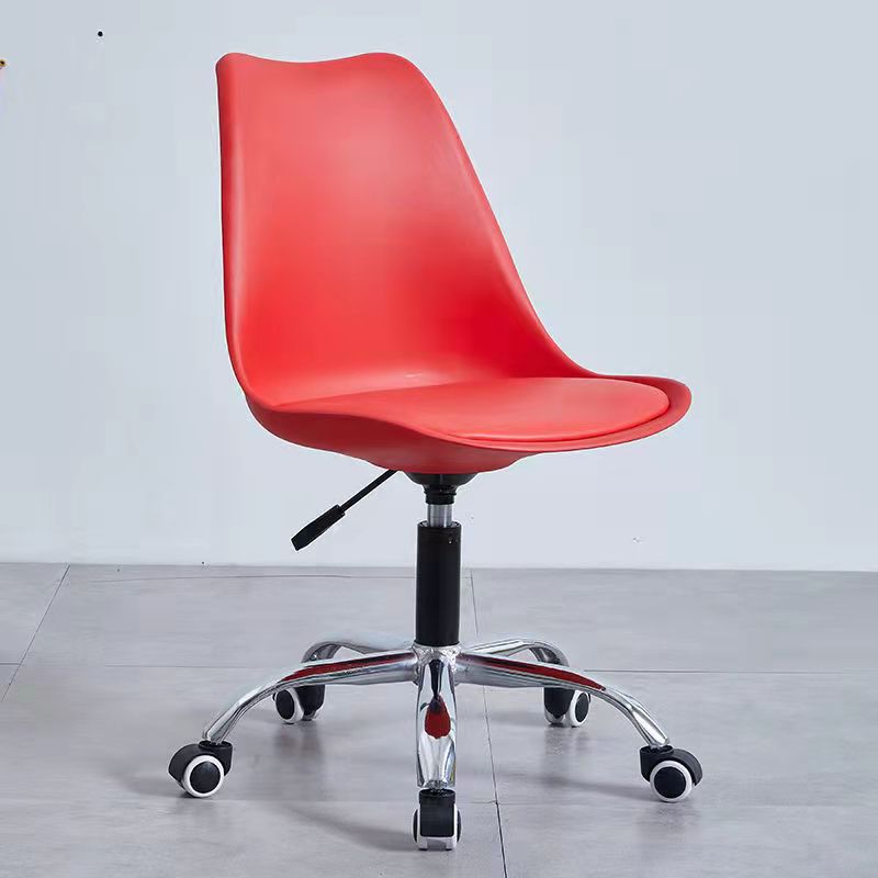 Contemporary Armless Office Chair Plastic Computer Desk Chair